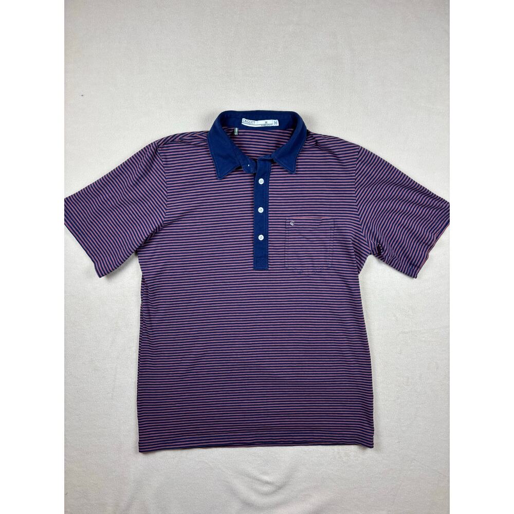 Criquet Polo Shirt Mens M Striped‎ Stretch Cotton striped Shirt Golf pima cotton